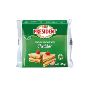 Phô mai lát chế biến vị Cheddar Président (Sandwich) 200g