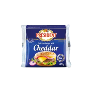 Phô mai lát chế biến vị Cheddar Président (Burger)